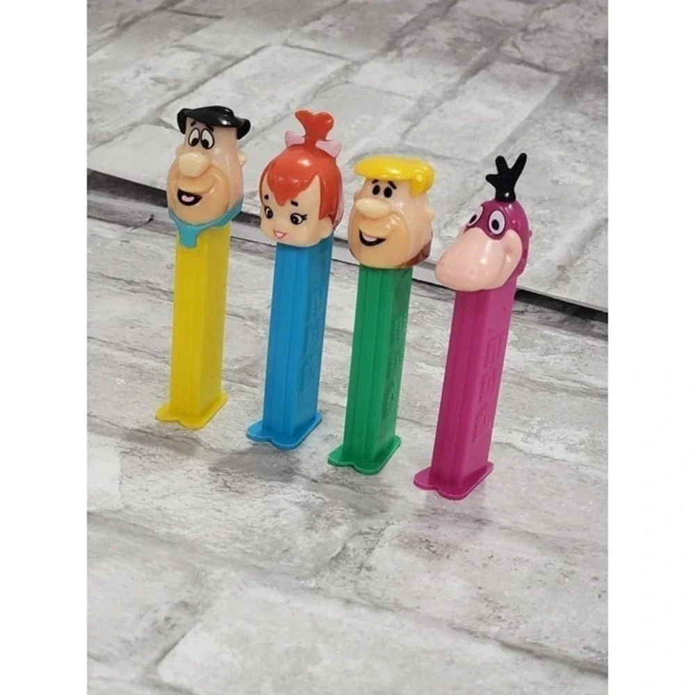 Vintage Flinstones Pez Candy Dispensers, Set of 4, made in Slovenia, Dino, Fred,